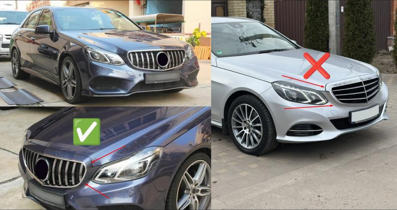 Купить Передняя решетка GT Panamericana (для Avantgarde и AMG-Line, 2013-2016) для Mercedes E-сlass W212