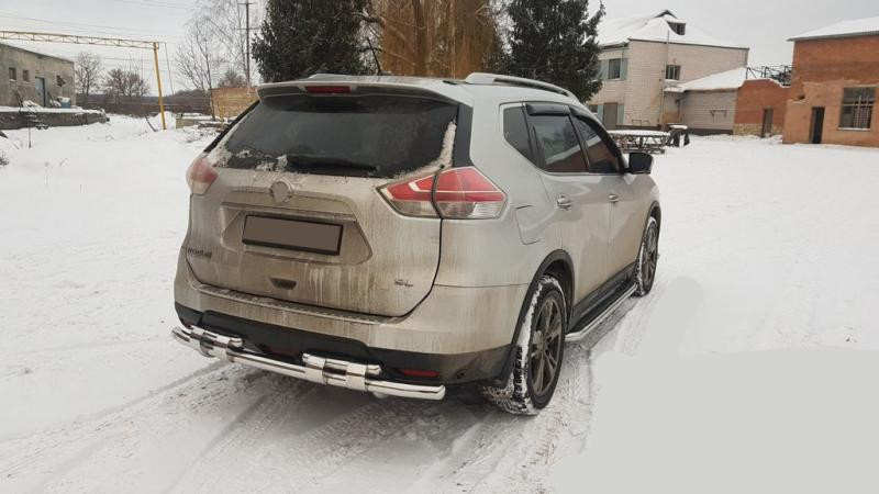 Купити Задній захист NSXT.13.6.B1-08 (2 шт., нерж) для Nissan X-trail T32 / Rogue 2014-2021 рр