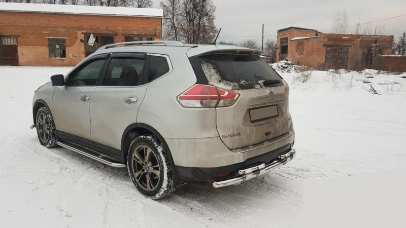 Купити Задній захист NSXT.13.6.B1-08 (2 шт., нерж) для Nissan X-trail T32 / Rogue 2014-2021 рр
