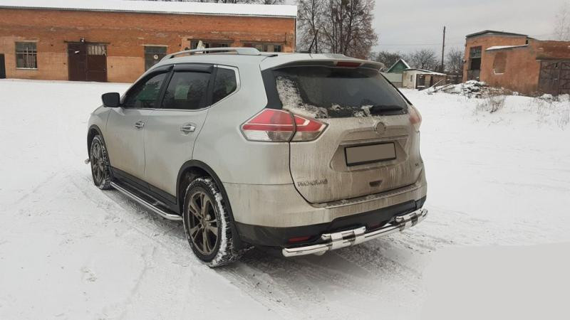 Купити Задній захист NSXT.13.6.B1-08 (2 шт., нерж) для Nissan X-trail T32 / Rogue 2014-2021 рр