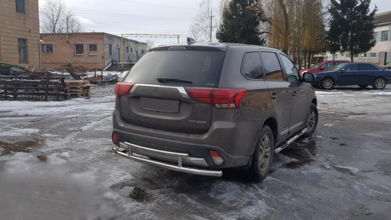 Купить Задняя дуга AK004-2 (нерж) для Mitsubishi Outlander 2012-2021 гг