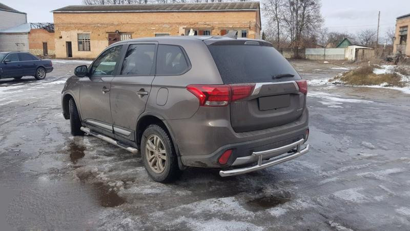 Купить Задняя дуга AK004-2 (нерж) для Mitsubishi Outlander 2012-2021 гг