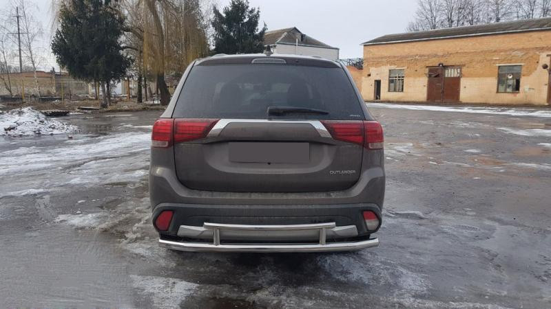Купить Задняя дуга AK004-2 (нерж) для Mitsubishi Outlander 2012-2021 гг