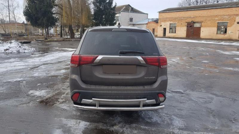 Купить Задняя дуга AK004-2 (нерж) для Mitsubishi Outlander 2012-2021 гг