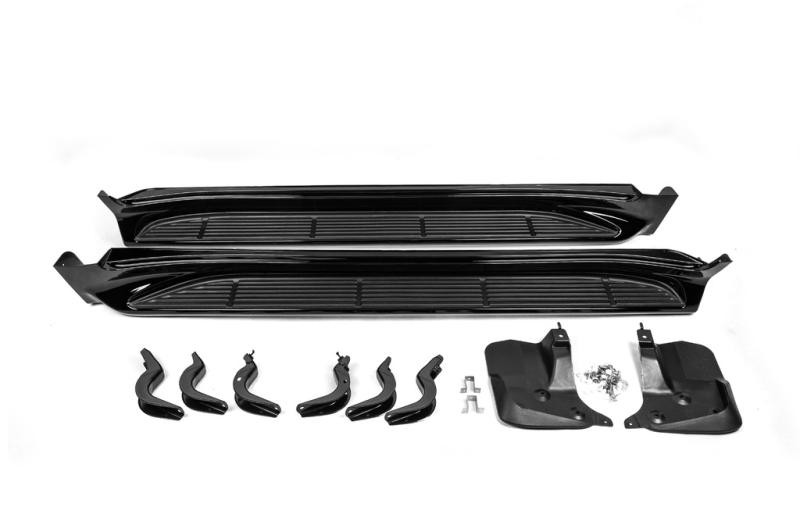 Купить Боковые пороги (2015-2021) Черный цвет для Toyota Land Cruiser 200