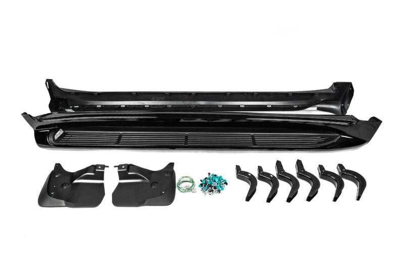 Купить Боковые пороги с LED (дизайн 2015-2020) Черный цвет для Toyota Land Cruiser 200