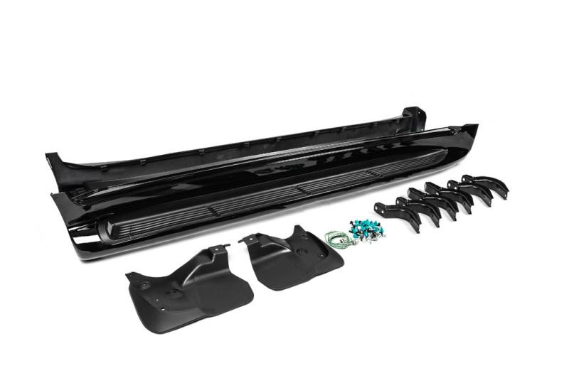 Купить Боковые пороги с LED (дизайн 2015-2020) Черный цвет для Toyota Land Cruiser 200