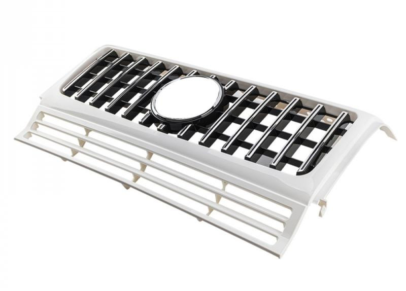 Купить Передняя решетка (GT Panamericana, без хрома) Полностью белая для Mercedes G сlass W463 1990-2018 гг