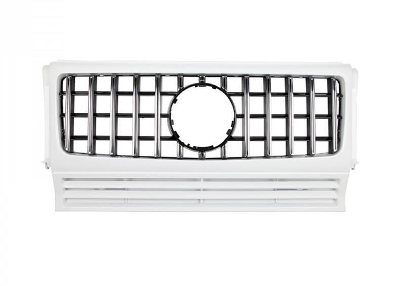 Купить Передняя решетка (GT Panamericana, без хрома) Полностью белая для Mercedes G сlass W463 1990-2018 гг