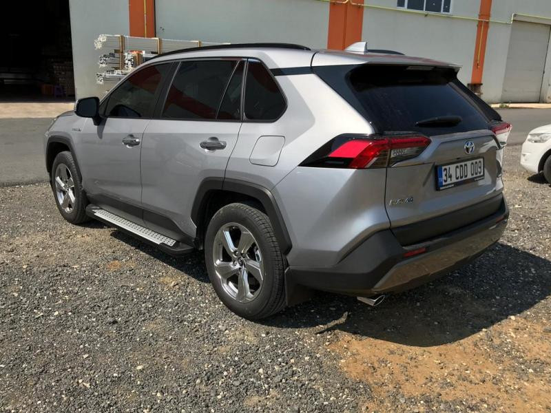 Купить Боковые пороги Allmond Grey (2 шт., алюминий) для Toyota Rav 4 2019- гг