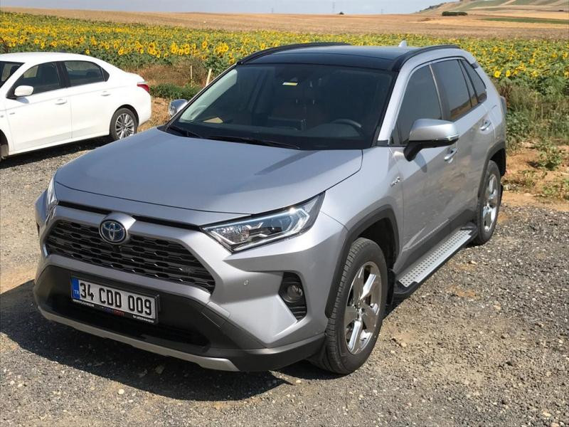 Купить Боковые пороги Allmond Grey (2 шт., алюминий) для Toyota Rav 4 2019- гг