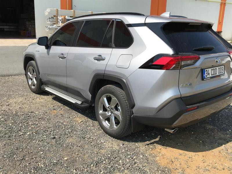 Купить Боковые пороги Allmond Grey (2 шт., алюминий) для Toyota Rav 4 2019- гг