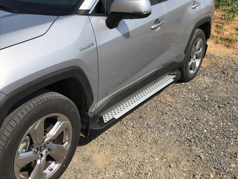 Купить Боковые пороги Allmond Grey (2 шт., алюминий) для Toyota Rav 4 2019- гг