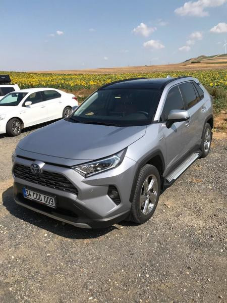 Купить Боковые пороги Allmond Grey (2 шт., алюминий) для Toyota Rav 4 2019- гг