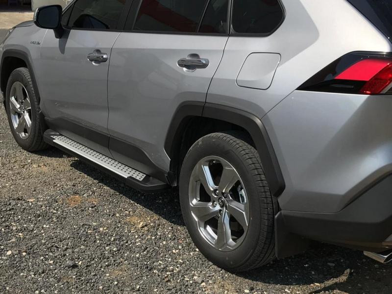 Купить Боковые пороги Allmond Grey (2 шт., алюминий) для Toyota Rav 4 2019- гг