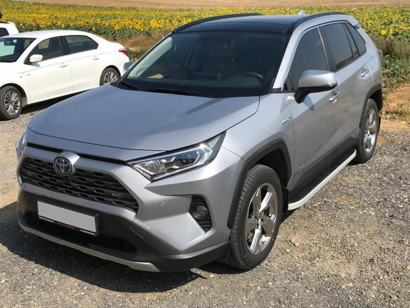 Купить Боковые пороги Tayga Grey (2 шт., алюминий) для Toyota Rav 4 2019- гг