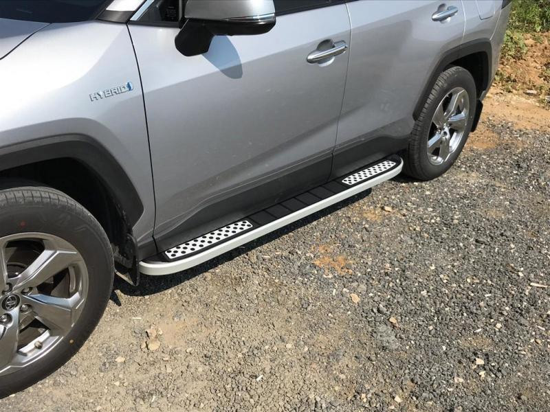 Купить Боковые пороги Tayga V2 (2 шт., алюминий) для Toyota Rav 4 2019- гг