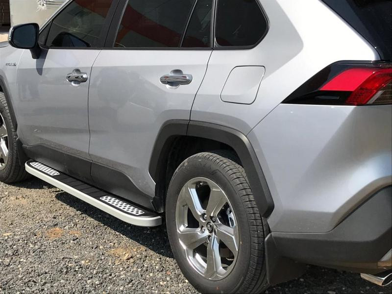 Купить Боковые пороги Tayga V2 (2 шт., алюминий) для Toyota Rav 4 2019- гг