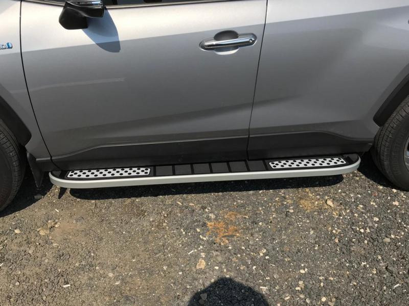 Купить Боковые пороги Tayga V2 (2 шт., алюминий) для Toyota Rav 4 2019- гг