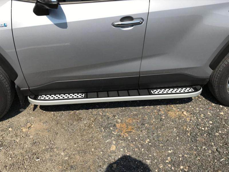 Купить Боковые пороги Tayga V2 (2 шт., алюминий) для Toyota Rav 4 2019- гг