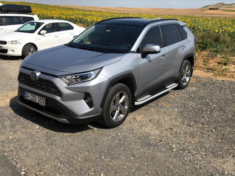 Купить Боковые пороги Tayga V2 (2 шт., алюминий) для Toyota Rav 4 2019- гг