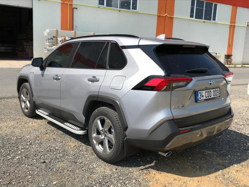 Купить Боковые пороги Tayga V2 (2 шт., алюминий) для Toyota Rav 4 2019- гг