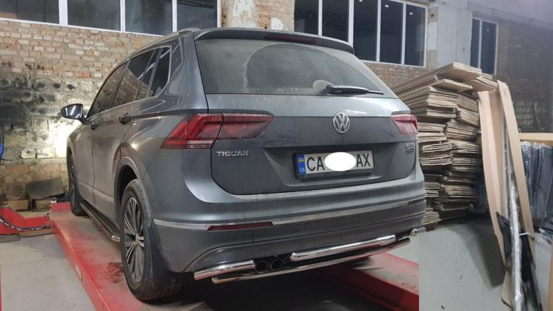 Купить Задняя защита AK001-2 (нерж) для Volkswagen Tiguan 2016-2023 гг