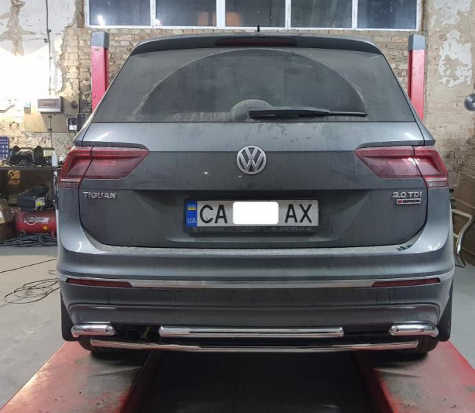 Купить Задняя защита AK001-2 (нерж) для Volkswagen Tiguan 2016-2023 гг