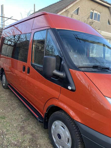 Купити Бокові пороги Maya Red (2 шт., алюміній) L2 (середня) для Ford Transit 2000-2014 рр