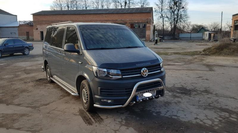 Купити Кенгурятник з вусами WT004-ST (нерж) для Volkswagen T6