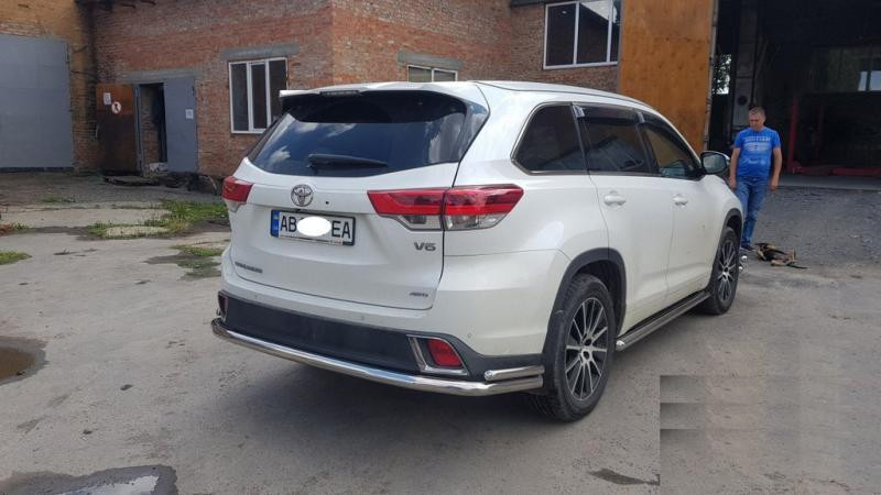 Купить Задняя защита AK005-2 (2 шт, нерж) для Toyota Highlander 2013-2019 гг