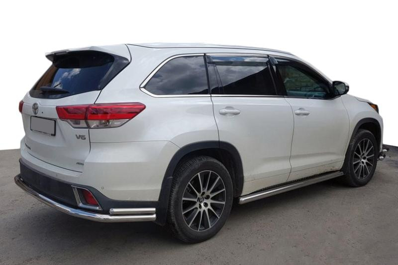 Купить Задняя защита AK005-2 (2 шт, нерж) для Toyota Highlander 2013-2019 гг