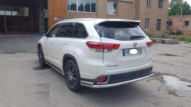 Купить Задняя защита AK005-2 (2 шт, нерж) для Toyota Highlander 2013-2019 гг