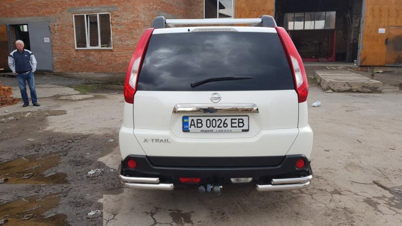 Купить Задние углы AK003-Double (2 шт., нерж.) для Nissan X-trail T31 2007-2014 гг