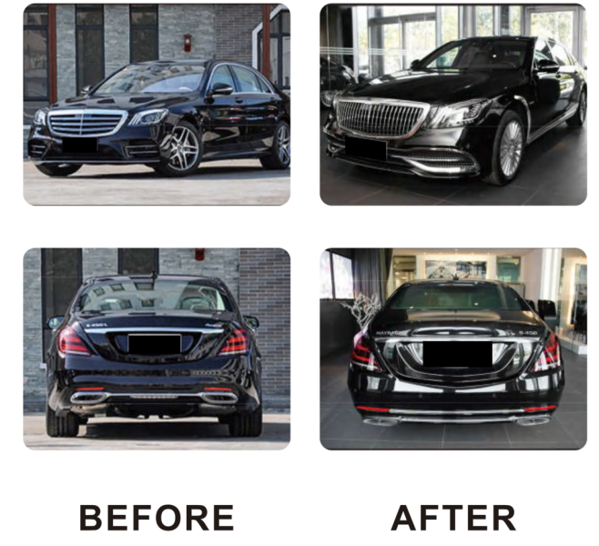 Купить Комплект обвесов на Maybach (2018-2022, без оптики) для Mercedes S-сlass W222