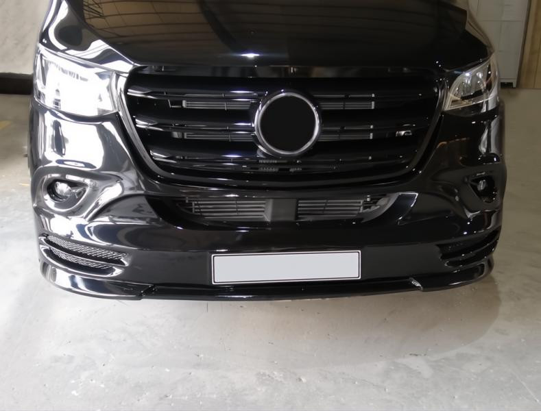 Купить Накладка на передний бампер V3 (под покраску) для Mercedes Sprinter W907/W910 2018- гг