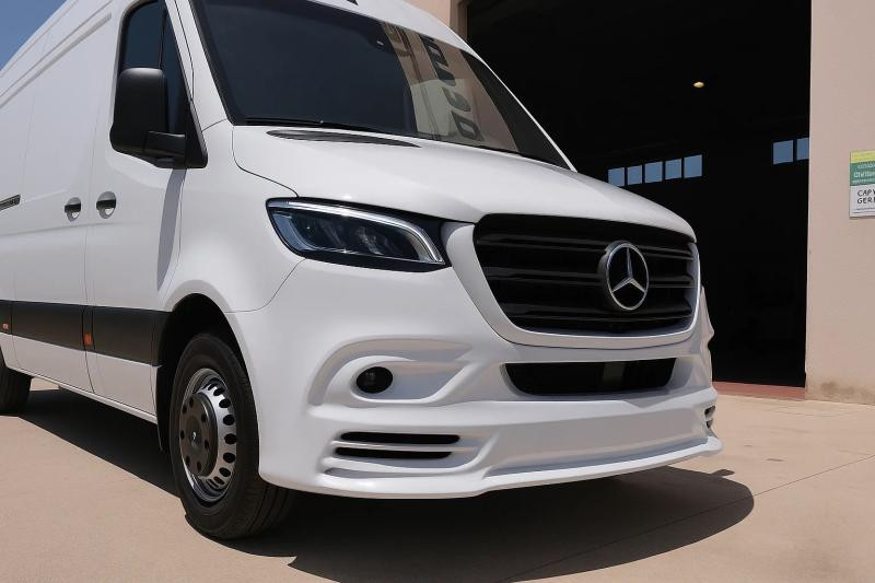 Купить Накладка на передний бампер V3 (под покраску) для Mercedes Sprinter W907/W910 2018- гг