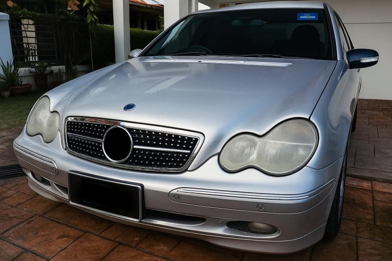 Купить Передняя решетка Diamond Silver для Mercedes C-class W203 2000-2007 гг