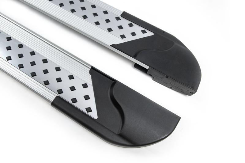 Купить Боковые пороги Vision New Grey (2 шт., алюминий) для Mazda CX-7 2006-2012 гг