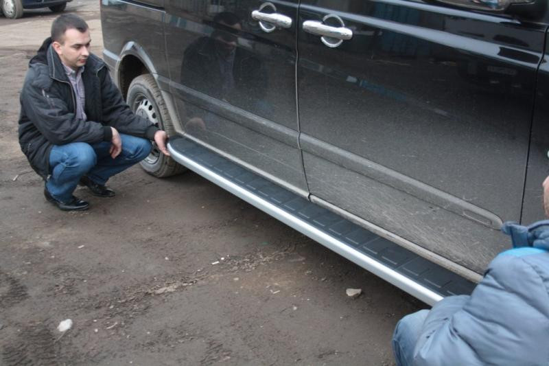 Купить Боковые пороги Tayga V2 (2 шт, алюм.) Короткая (short) и Средняя (long) для Mercedes Vito W639 2004-2014 гг