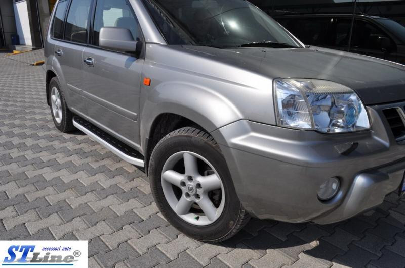 Купить Боковые пороги RedLine Black (2 шт, алюм.) для Nissan X-trail T30 2002-2007 гг
