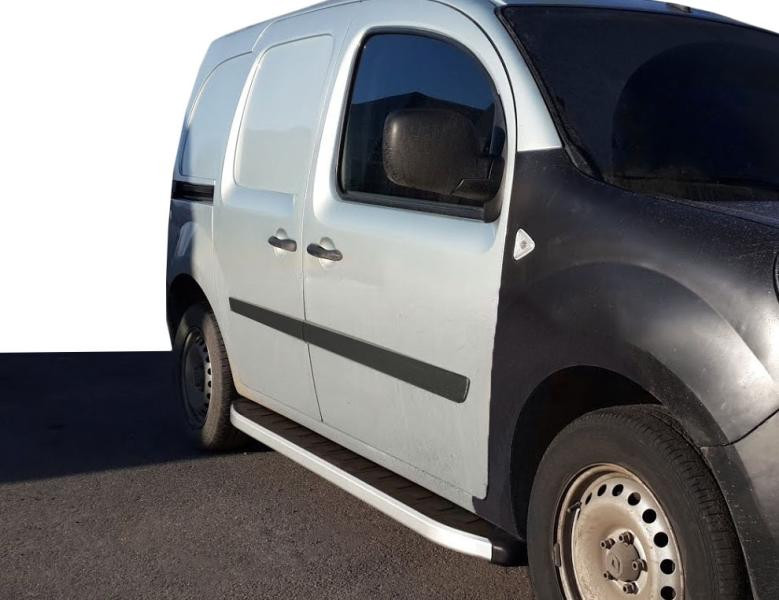 Купить Боковые пороги Fullmond (2 шт, алюм.) Длинная база для Renault Kangoo 2008-2020 гг