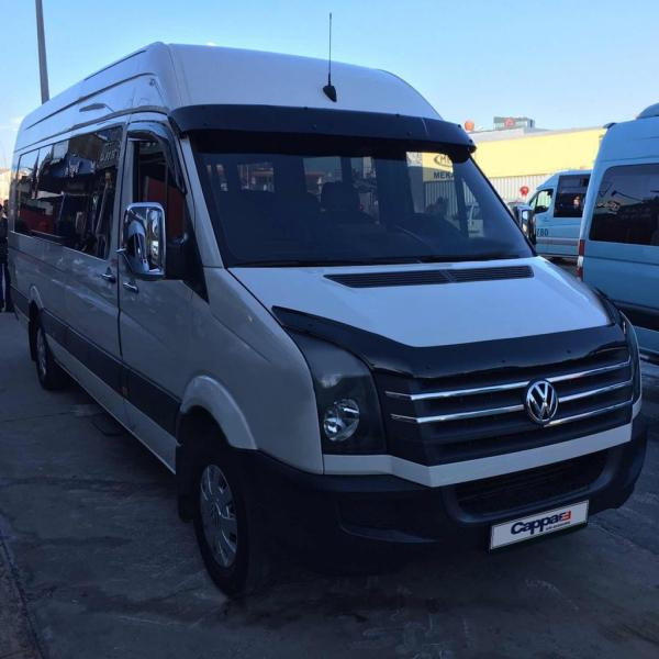 Купить Козырек на лобовое стекло на раме V2 (черный глянец, 5мм) для Volkswagen Crafter 2006-2016 гг