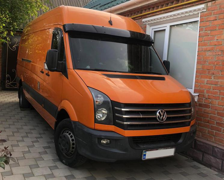 Купить Козырек на лобовое стекло на раме V2 (черный глянец, 5мм) для Volkswagen Crafter 2006-2016 гг