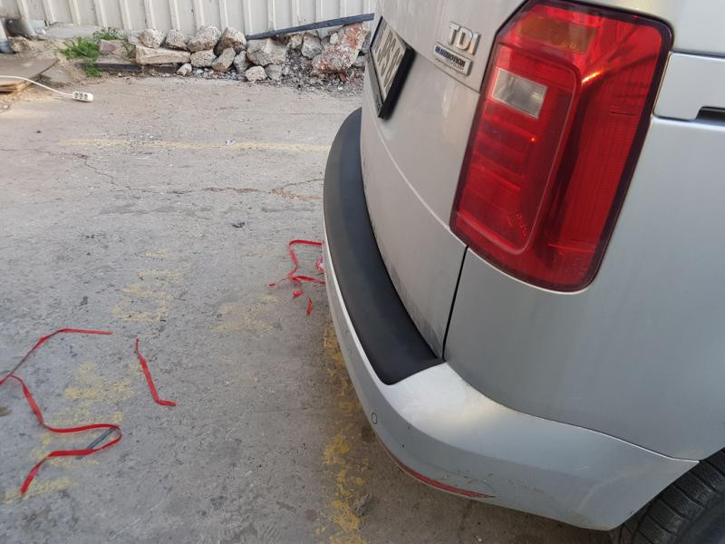 Купить Накладка на задний бампер EuroCap (ABS) для Volkswagen Caddy 2015-2020 гг