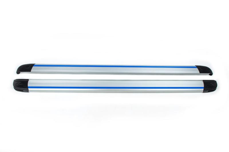 Купити Бокові пороги Maya Blue-Grey (2 шт., Алюміній) для Volkswagen Touareg 2002-2010 рр