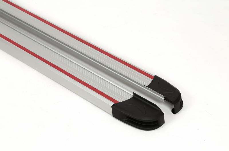 Купить Боковые пороги Maya Red-Grey (2 шт., алюминий) Короткая база для Opel Vivaro 2001-2015 гг