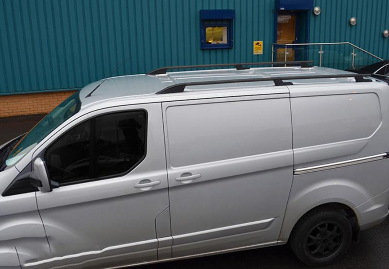 Купить Рейлинги OmsaLine Sport (2 шт, черные) Длинная база для Ford Custom 2013-2022 гг