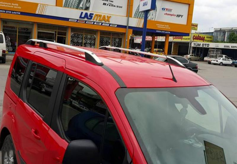 Купити Рейлінги OmsaLine Elegance (2 шт, сірі) Коротка база для Ford Connect 2014-2021 рр