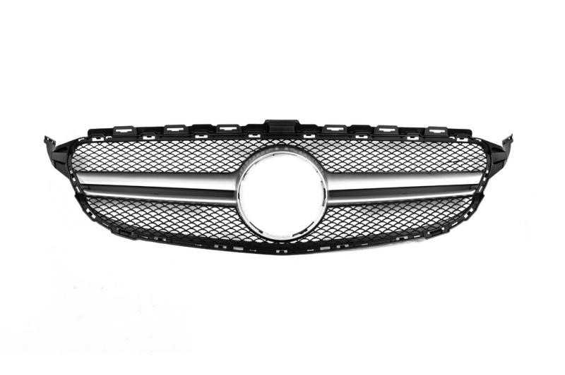 Купить Передняя решетка AMG Silver (для Avantgarde/AMG-Line/C43 AMG) 2018-2025, с камерой для Mercedes C-сlass W205